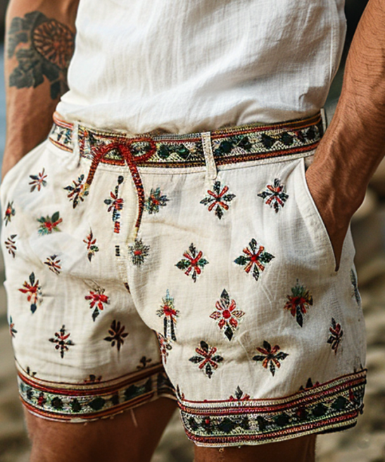 Vintage Washed Linen Shorts