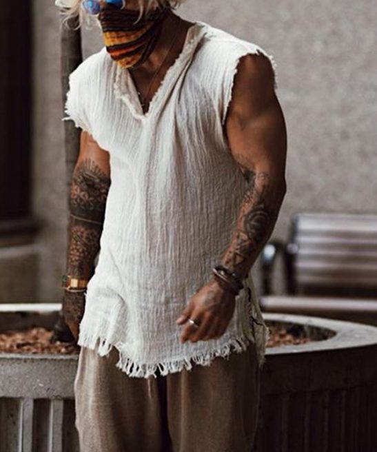 Linen Plain Tank Top