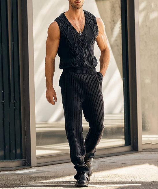 Men's Street Knitted Suit